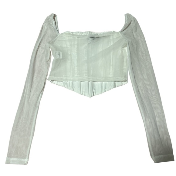 Elegant Off-White Lace Corset and Sheer corset long Sleeves bundle - Picture 5 of 10